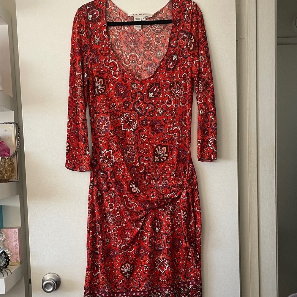 Max Studio|Red Boho Paisley Dress|Medium|EUC